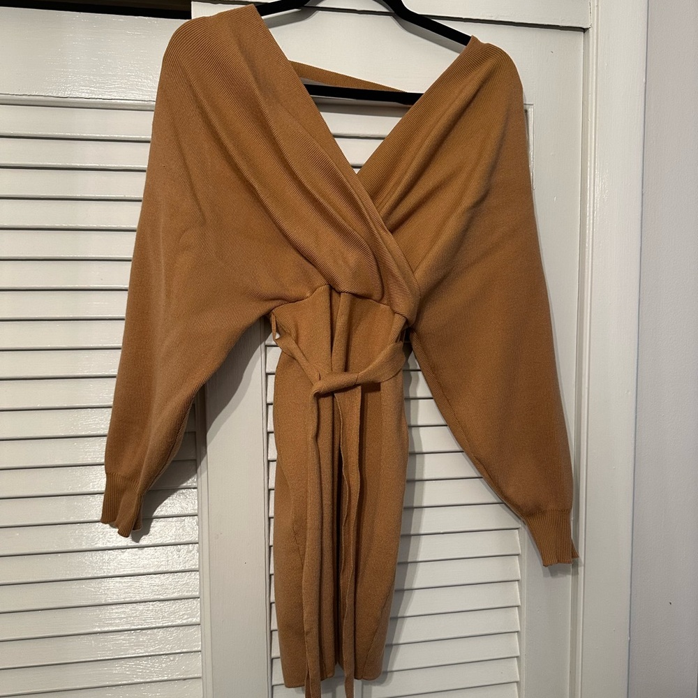 Wrap sweater dress